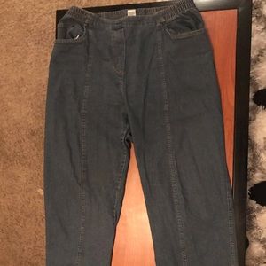 Elastic Wasted Jeans 1X